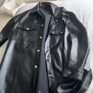 Oversized leather jacket!